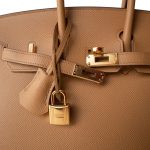 Birkin Sellier 25 Biscuit Epsom Gold Plated Z Stamp - Image 32