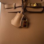 Birkin Sellier 25 Biscuit Epsom Gold Plated Z Stamp - Image 6