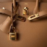 Birkin Sellier 25 Biscuit Epsom Gold Plated Z Stamp - Image 13