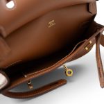 Hermes Jypsiere Mini Gold Evercolor / Wooly Strap Gold Plated B Stamp - Image 5