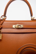 Kelly 25 Pain d’Epice Chèvre Mysore Goatskin Gold Plated Hardware Y Stamp - Image 3