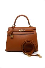 Kelly 25 Pain d’Epice Chèvre Mysore Goatskin Gold Plated Hardware Y Stamp - Image 4