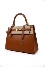 Kelly 25 Pain d’Epice Chèvre Mysore Goatskin Gold Plated Hardware Y Stamp - Image 12