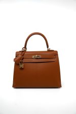 Kelly 25 Pain d’Epice Chèvre Mysore Goatskin Gold Plated Hardware Y Stamp - Image 14