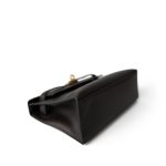 Kelly Pochette Ebene (Brown) Swift Leather Gold Plated Hardware H Square Stamp - Image 7