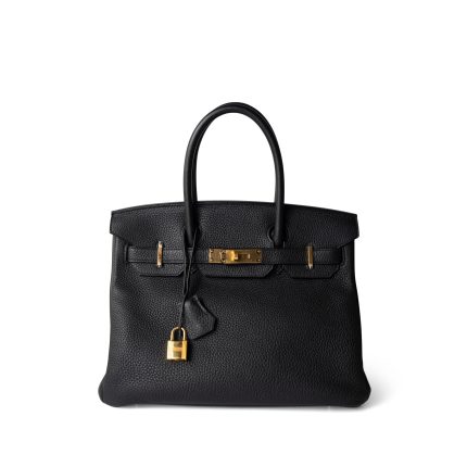 Birkin 30 Black Veau Togo Gold Plated T Stamp