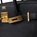 Birkin 30 Black Veau Togo Gold Plated T Stamp - Image 11