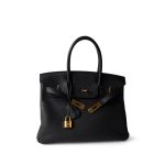 Birkin 30 Black Veau Togo Gold Plated T Stamp - Image 13