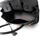 Birkin 30 Black Veau Togo Gold Plated T Stamp - Image 5