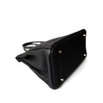 Birkin 30 Black Veau Togo Gold Plated T Stamp - Image 4