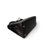 Kelly 28 Sellier Brown Box Calfskin Gold Plated T Circle Stamp - Image 5