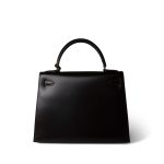 Kelly 28 Sellier Brown Box Calfskin Gold Plated T Circle Stamp - Image 9