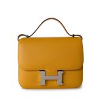 Hermes Constance 18 Jaune Ambre (Amber Yellow) Palladium Plated Hardware C Stamp