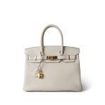 Birkin 30 Craie Togo Gold Plated A Stamp