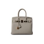 Birkin 30 Beton Veau Togo Leather Gold Plated U Stamp 2022 - Image 5