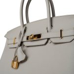Birkin 30 Beton Veau Togo Leather Gold Plated U Stamp 2022 - Image 17