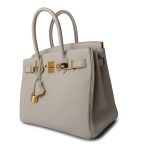 Birkin 30 Beton Veau Togo Leather Gold Plated U Stamp 2022 - Image 9