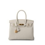 Birkin 30 Beton Veau Togo Leather Gold Plated U Stamp 2022