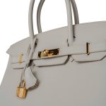 Birkin 30 Beton Veau Togo Leather Gold Plated U Stamp 2022 - Image 12