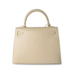 Vintage Kelly 25 Sellier Parchemin / Light Beige Box Calfksin E Square Stamp - Image 17