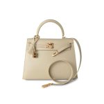 Vintage Kelly 25 Sellier Parchemin / Light Beige Box Calfksin E Square Stamp - Image 16