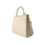 Vintage Kelly 25 Sellier Parchemin / Light Beige Box Calfksin E Square Stamp - Image 7