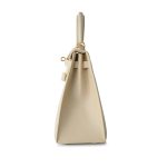 Vintage Kelly 25 Sellier Parchemin / Light Beige Box Calfksin E Square Stamp - Image 5
