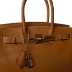 Vintage Birkin 30 Gold Ardennes Gold Plated C Square Stamp - Image 12