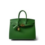 Birkin 25 Sellier Vert Yucca Epsom Gold Plated B Stamp - Image 9