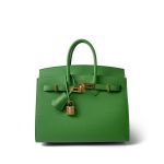 Birkin 25 Sellier Vert Yucca Epsom Gold Plated B Stamp - Image 10