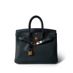 Birkin 25 Vert Cypres Togo Gold Plated Z Stamp - Image 9