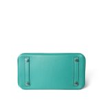Birkin 25 Vert Verone / Rose Lipstick Taurillon Novillo Palladium Plated Y Stamp - Image 6