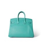 Birkin 25 Vert Verone / Rose Lipstick Taurillon Novillo Palladium Plated Y Stamp - Image 3