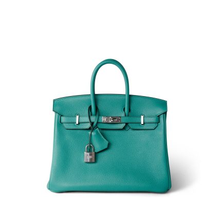 Birkin 25 Vert Verone / Rose Lipstick Taurillon Novillo Palladium Plated Y Stamp