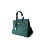 Birkin 30 Malachite Togo Gold Plated C Stamp - Image 2