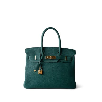 Birkin 30 Malachite Togo Gold Plated C Stamp