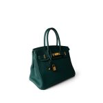 Birkin 30 Malachite Togo Gold Plated C Stamp - Image 4