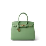 Birkin Sellier 30 Vert Criquet Epsom Gold Plated Y Stamp