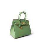 Birkin Sellier 30 Vert Criquet Epsom Gold Plated Y Stamp - Image 9