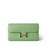Constance Wallet To Go Vert Criquet Epsom Z Stamp