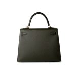 Hermes Kelly 25 Sellier Vert De Gris Veau Epsom Leather Gold Plated Y Stamp - Image 13