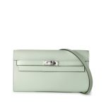 Kelly Wallet To Go Vert Fizz Epsom Palladium Plated B Stamp