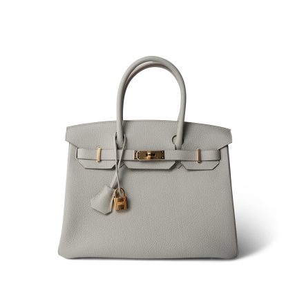 Birkin 30 Gris Perle Togo Gold Plated U Stamp