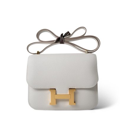 Constance 18 Gris Pale Epsom Gold Hardware B Stamp