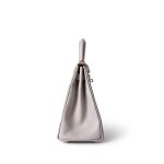 Kelly 28 Gris Perle Veau Evercolor Gold Plated D Stamp - Image 3