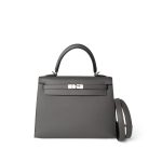 Kelly Sellier 25 Gris Meyer Epsom Palladium Plated U Stamp