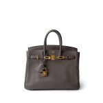 (Sold) Birkin 25 Etain Clemence Gold Plated O Square Stamp - Image 9