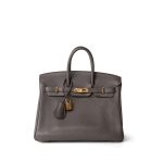 (Sold) Birkin 25 Etain Clemence Gold Plated O Square Stamp