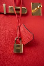 Hermes Birkin 30 Rouge de Coeur Togo D Stamp - Image 4