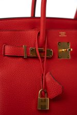 Hermes Birkin 30 Rouge de Coeur Togo D Stamp - Image 5